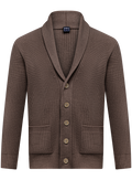 Knoopvest in wol cashmere | TAUPE