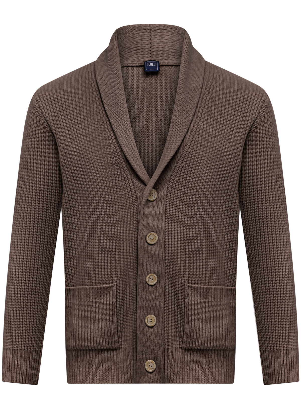 Knoopvest in wol cashmere | TAUPE