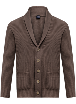 Knoopvest in wol cashmere | TAUPE