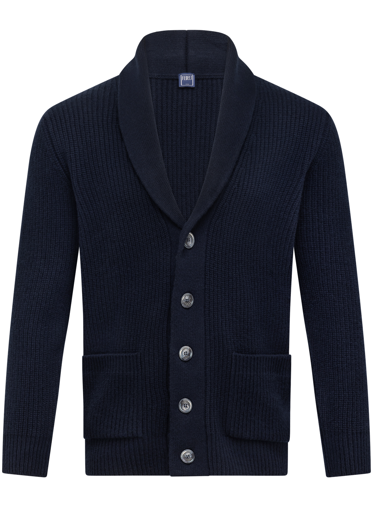 Knoopvest in wol cashmere | BLUE NAVY