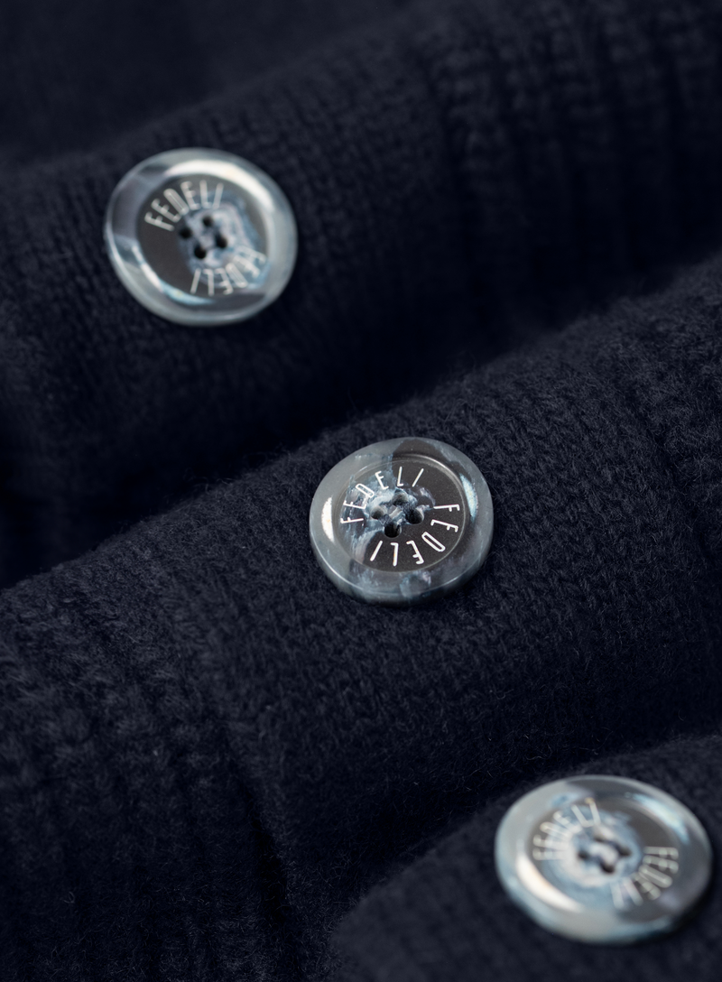 Knoopvest in wol cashmere | FULL_WIDTH | BLUE NAVY