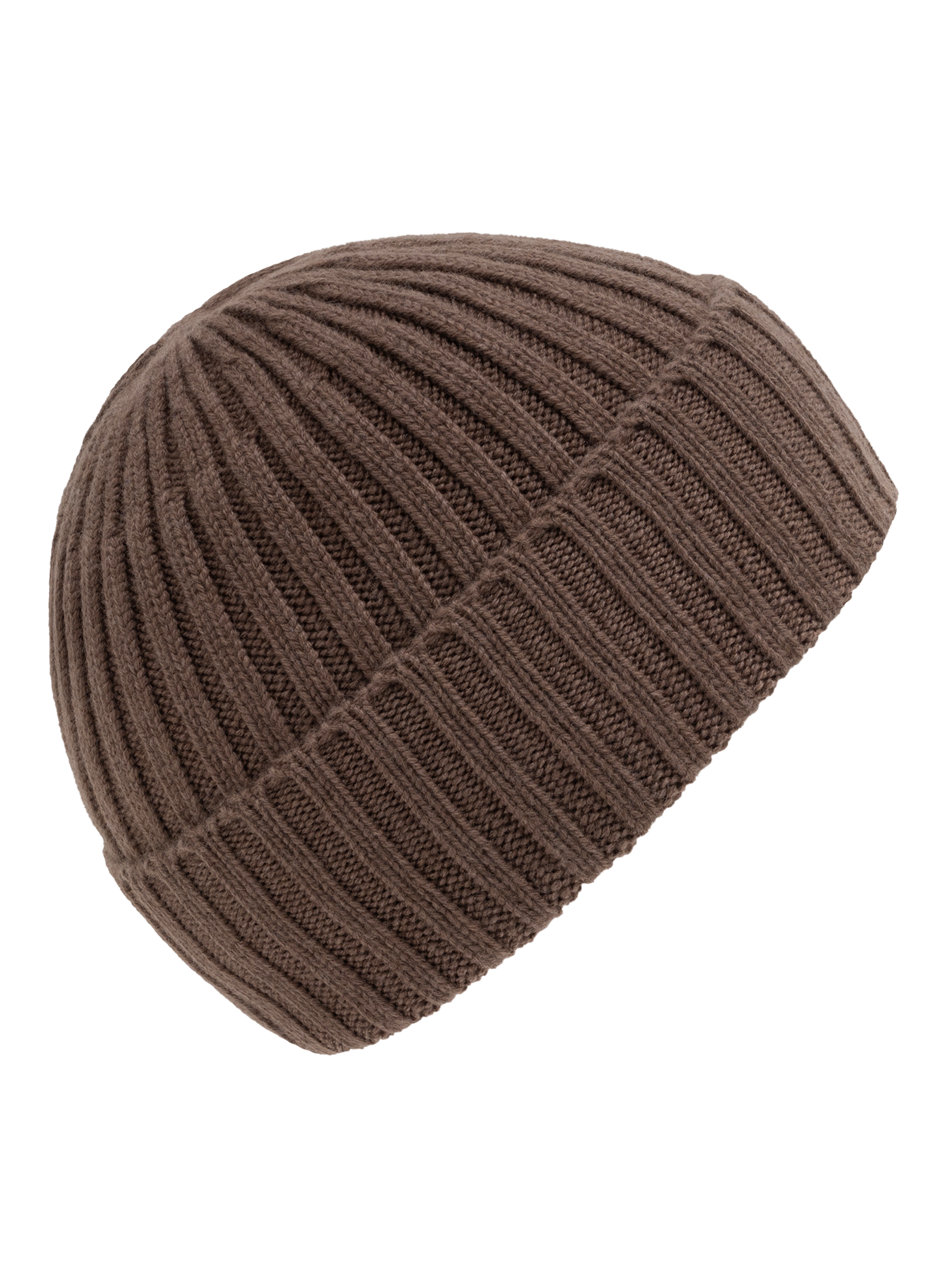 Ribgebreide muts van cashmere | TAUPE