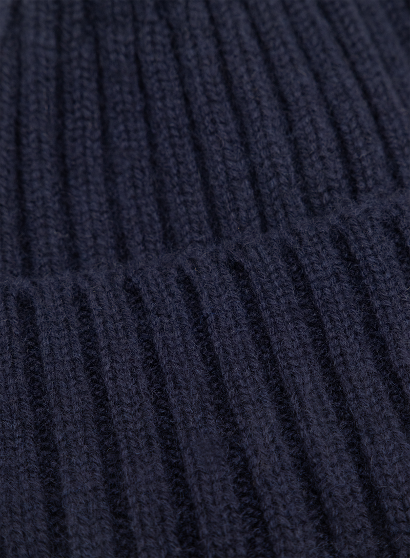 Ribgebreide muts van cashmere | FULL_WIDTH | BLUE NAVY