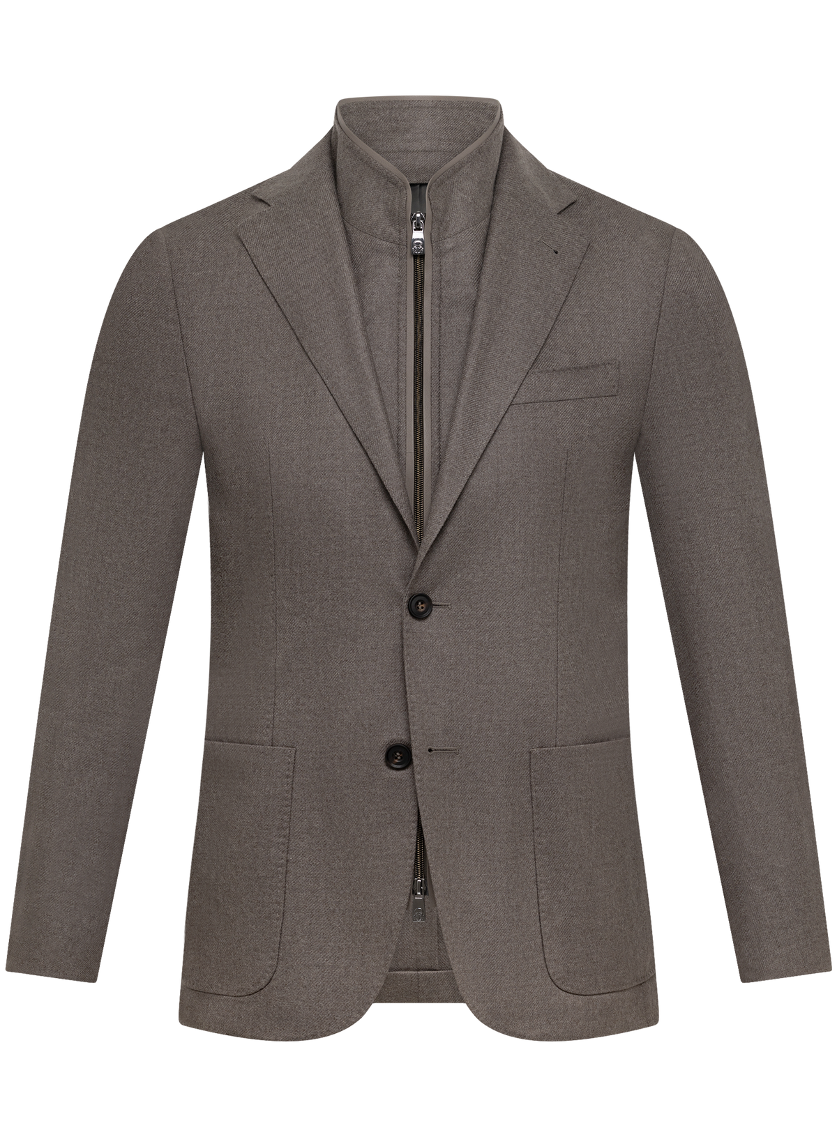 Colbert met uitneembare binnenwerk in wol cashmere | TAUPE