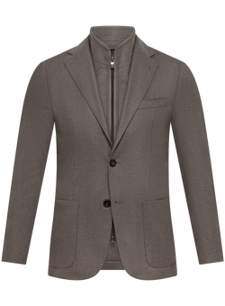 Colbert met uitneembare binnenwerk in wol cashmere | TAUPE
