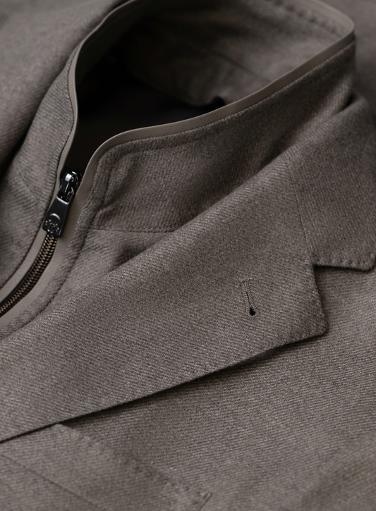 Colbert met uitneembare binnenwerk in wol cashmere