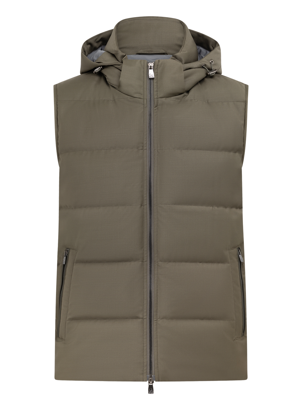 Bodywarmer in wol en technische stof | Groen
