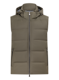 Bodywarmer in wol en technische stof | Groen