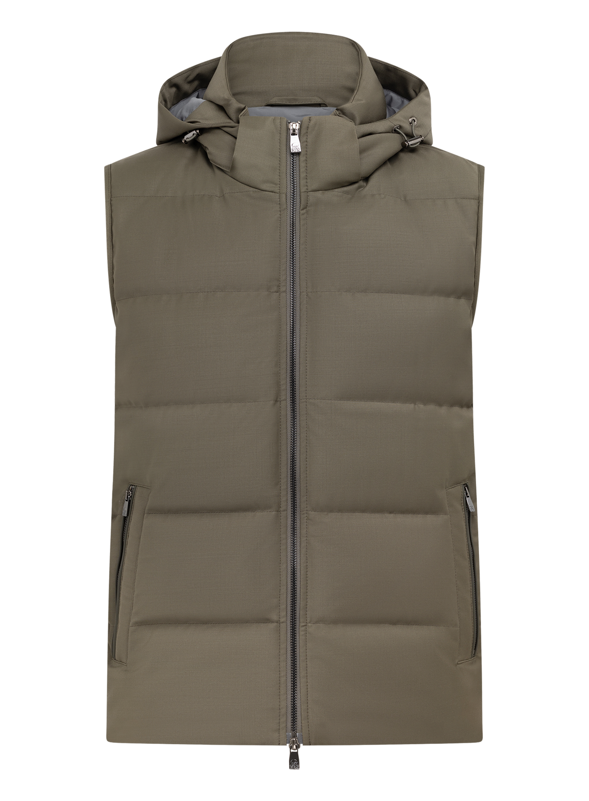 Bodywarmer in wol en technische stof | Groen
