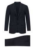 Glencheck pak van scheerwol | Blauw