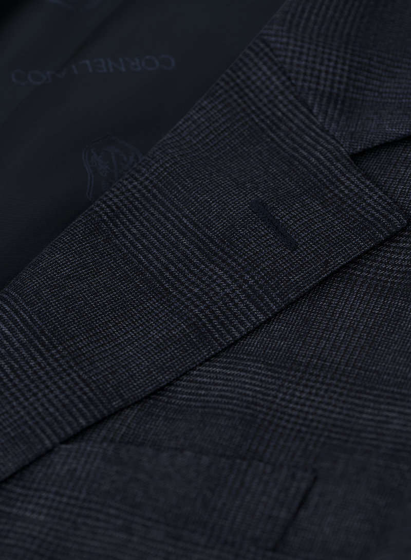 Glencheck pak van scheerwol | FULL_WIDTH | Blauw