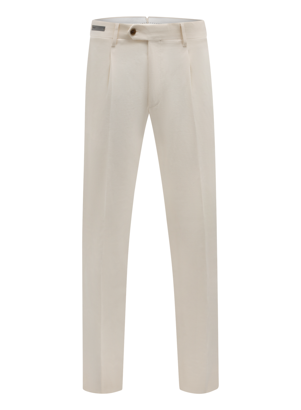 Bandplooi pantalon van katoen | Wit