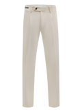 Bandplooi pantalon van katoen | Wit