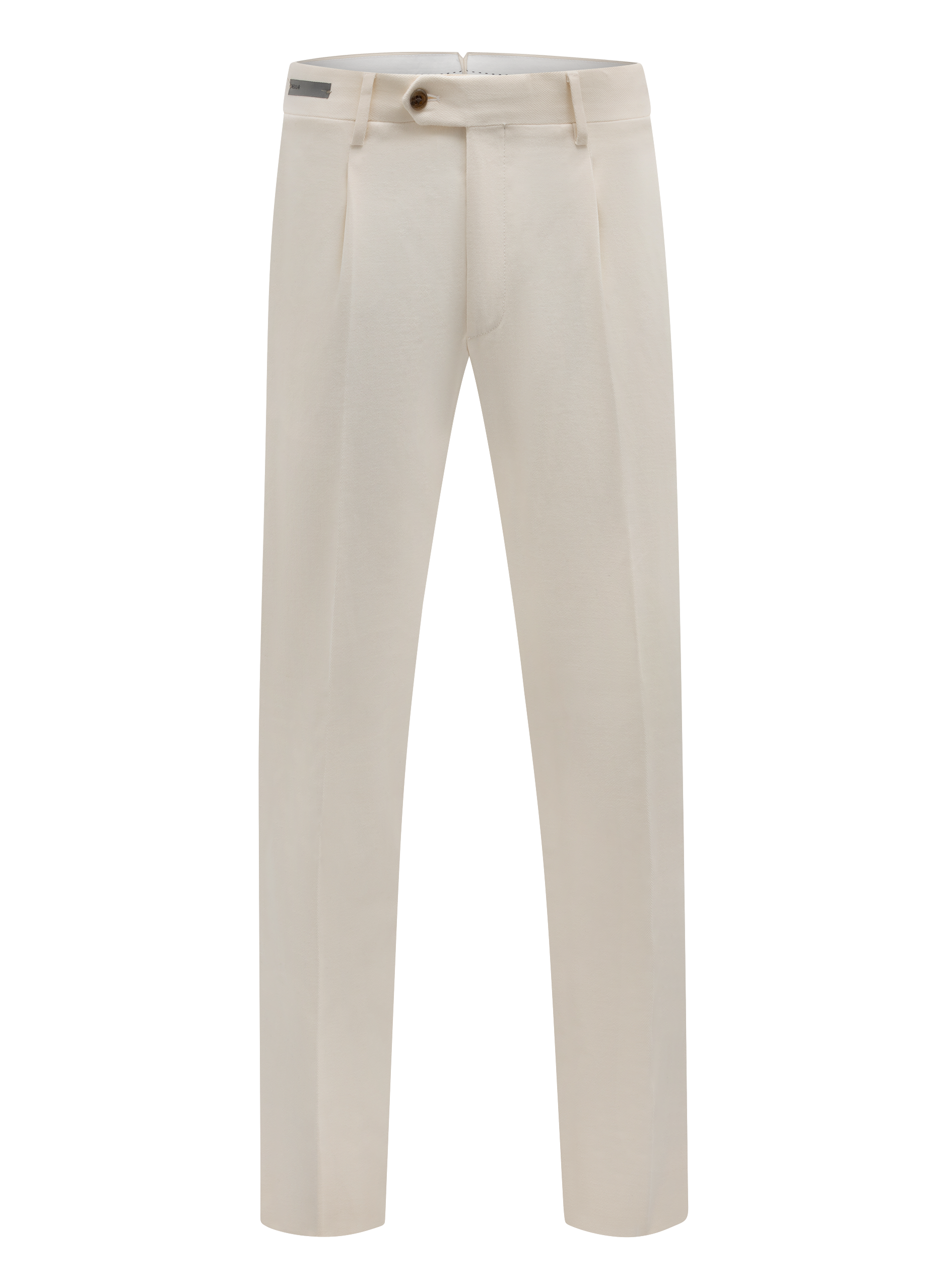 Bandplooi pantalon van katoen | Wit