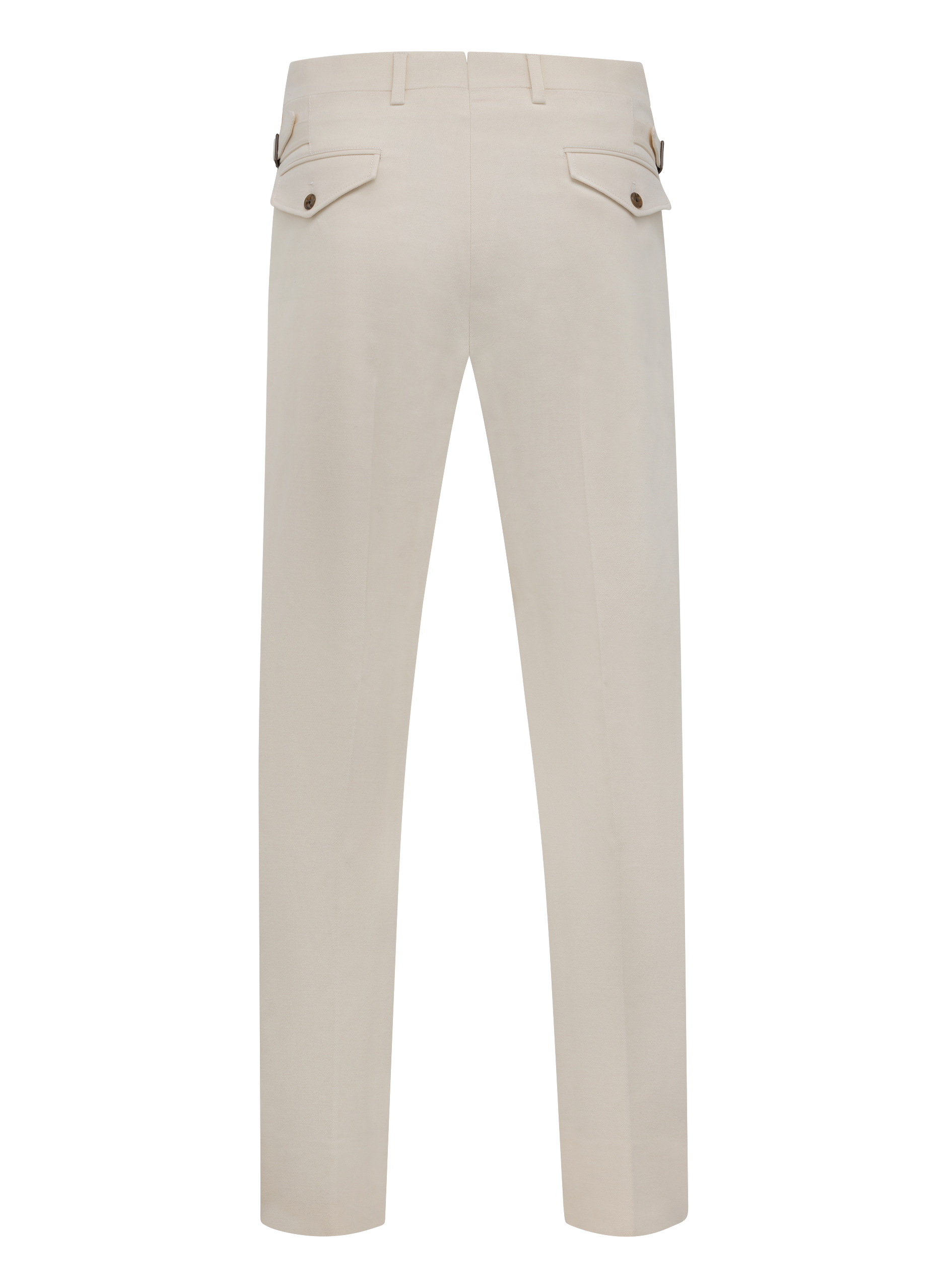 Bandplooi pantalon van katoen | Wit