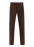 Bandplooi pantalon van scheerwol en cashmere | Bruin
