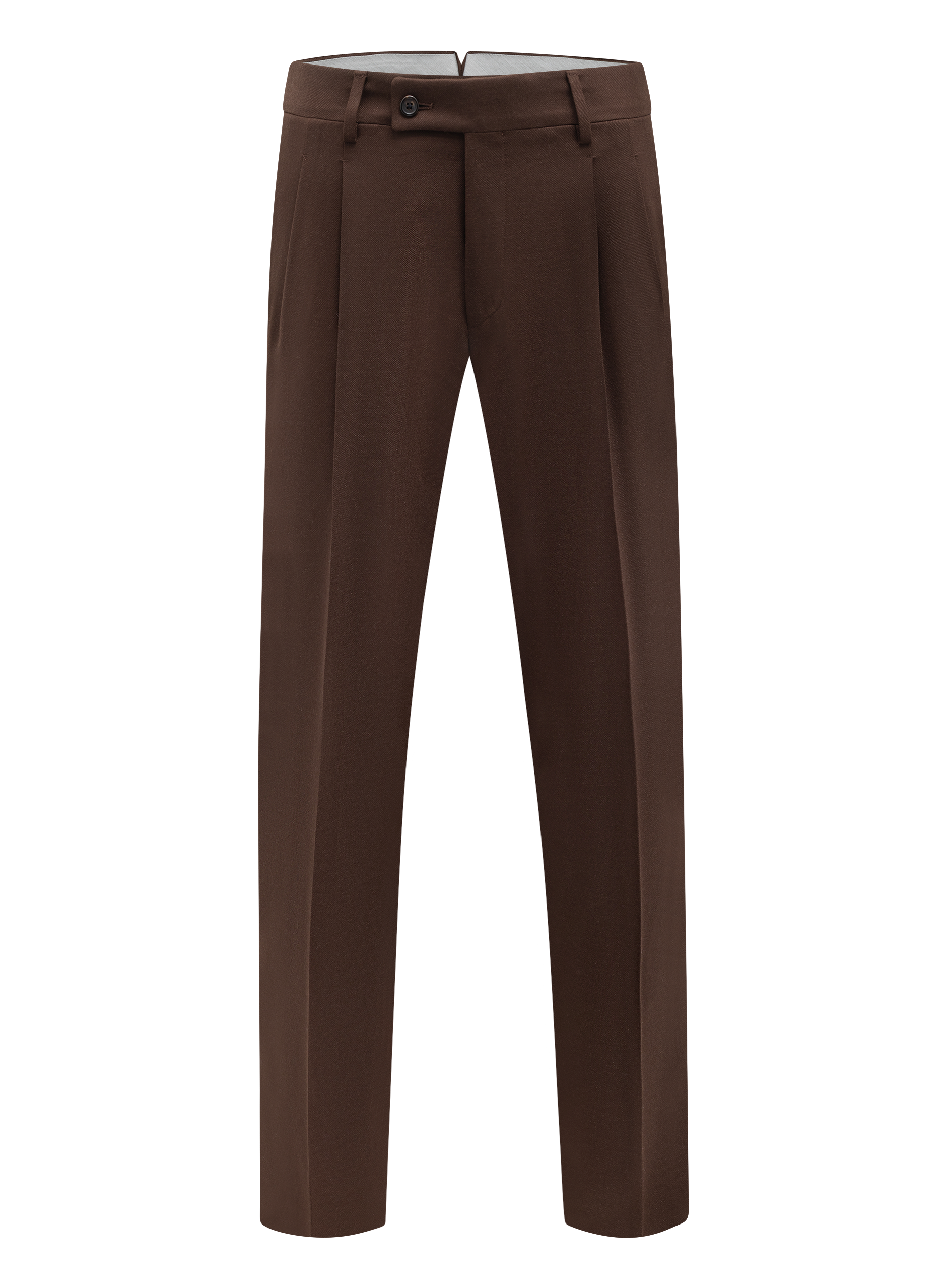 Bandplooi pantalon van scheerwol en cashmere | Bruin