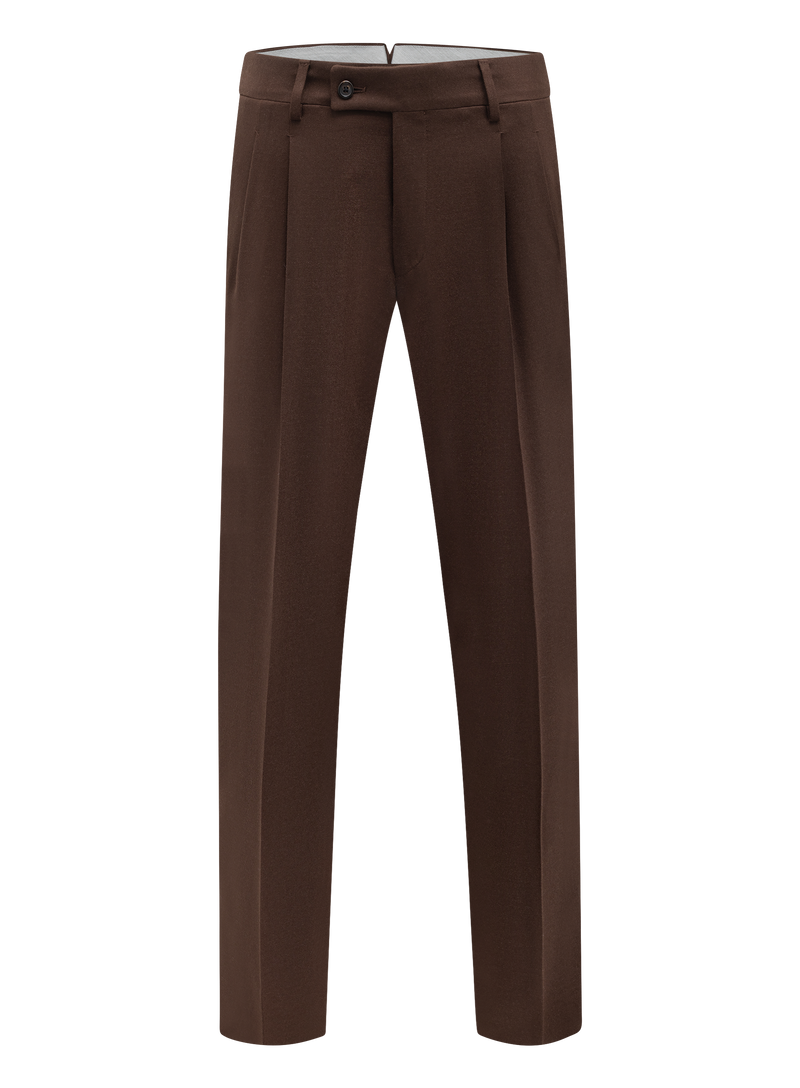 Bandplooi pantalon van scheerwol en cashmere