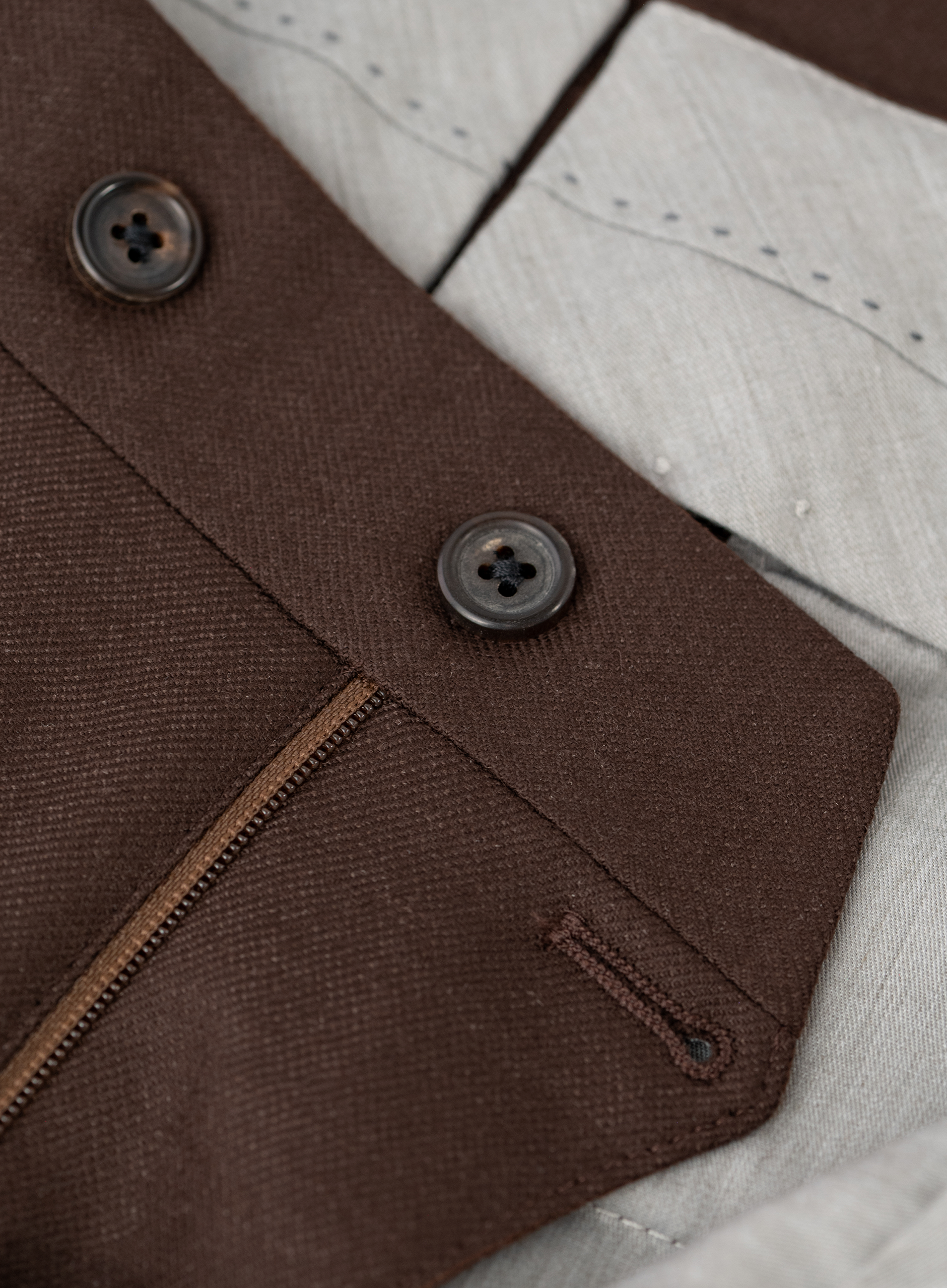 Bandplooi pantalon van scheerwol en cashmere | FULL_WIDTH | Bruin