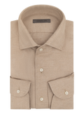 Overhemd van katoen en cashmere | Beige