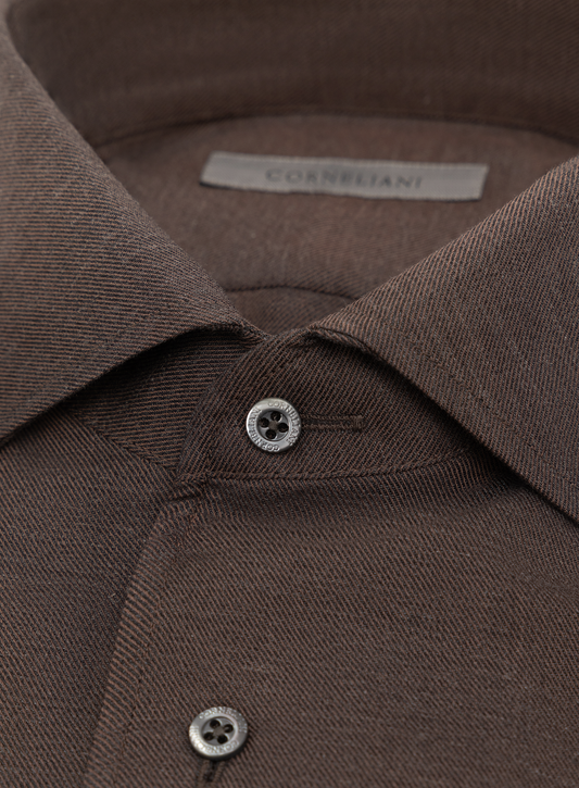 Overhemd van katoen en cashmere