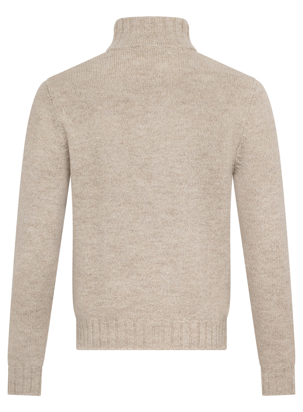 Kabelgebreid ritsvest van scheerwol en alpaca | Beige