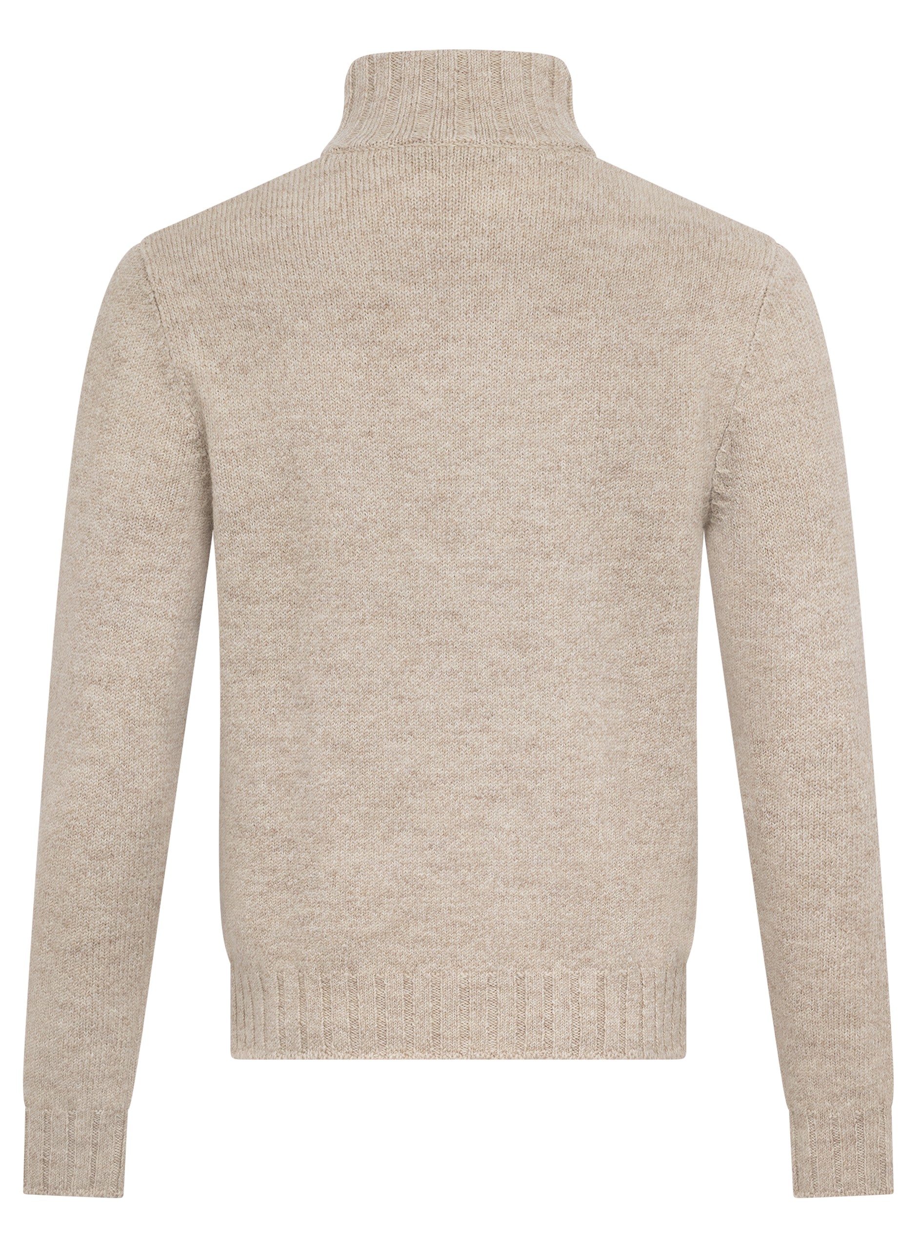 Kabelgebreid ritsvest van scheerwol en alpaca | Beige