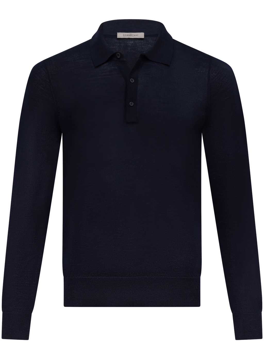 Polo in cashmere zijde | BLUE NAVY