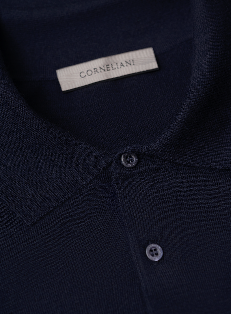 Polo in cashmere zijde | FULL_WIDTH | BLUE NAVY