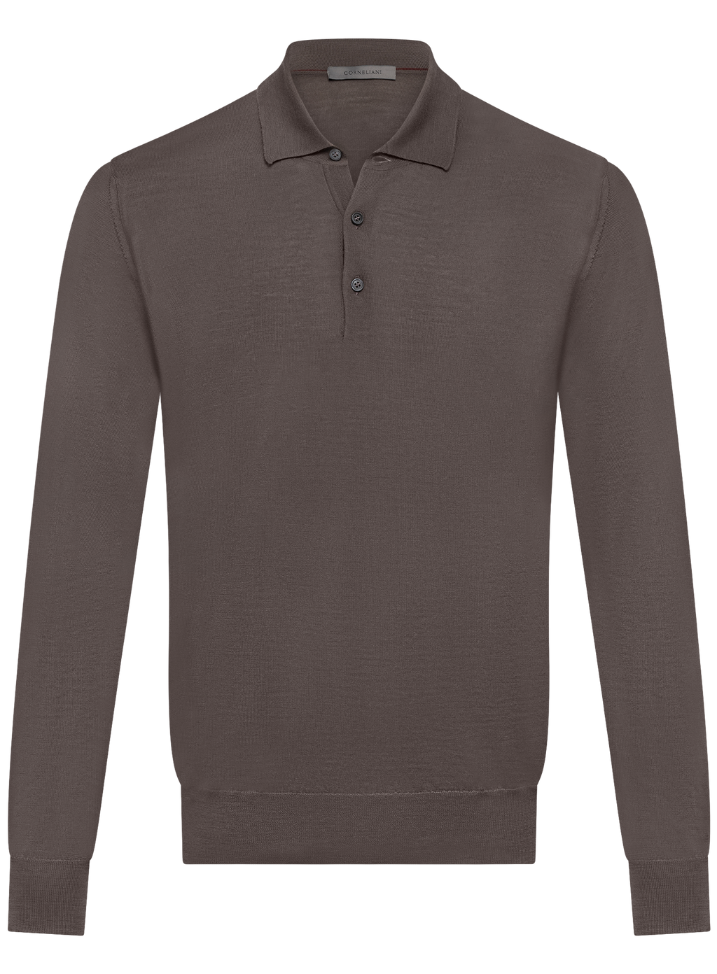 Polo van scheerwol met lange mouwen | TAUPE