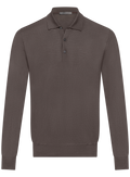 Polo van scheerwol met lange mouwen | TAUPE