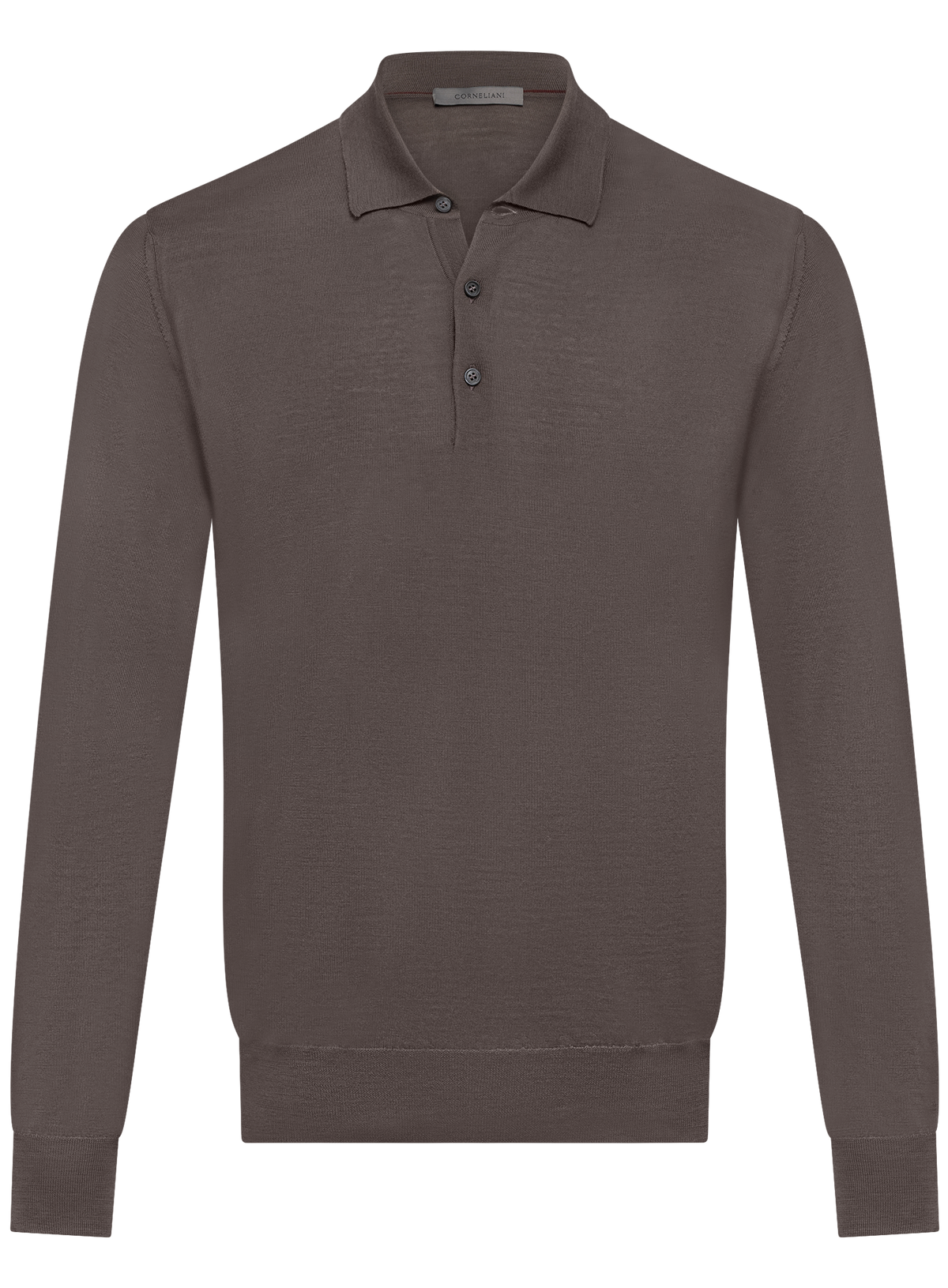 Polo van scheerwol met lange mouwen | TAUPE