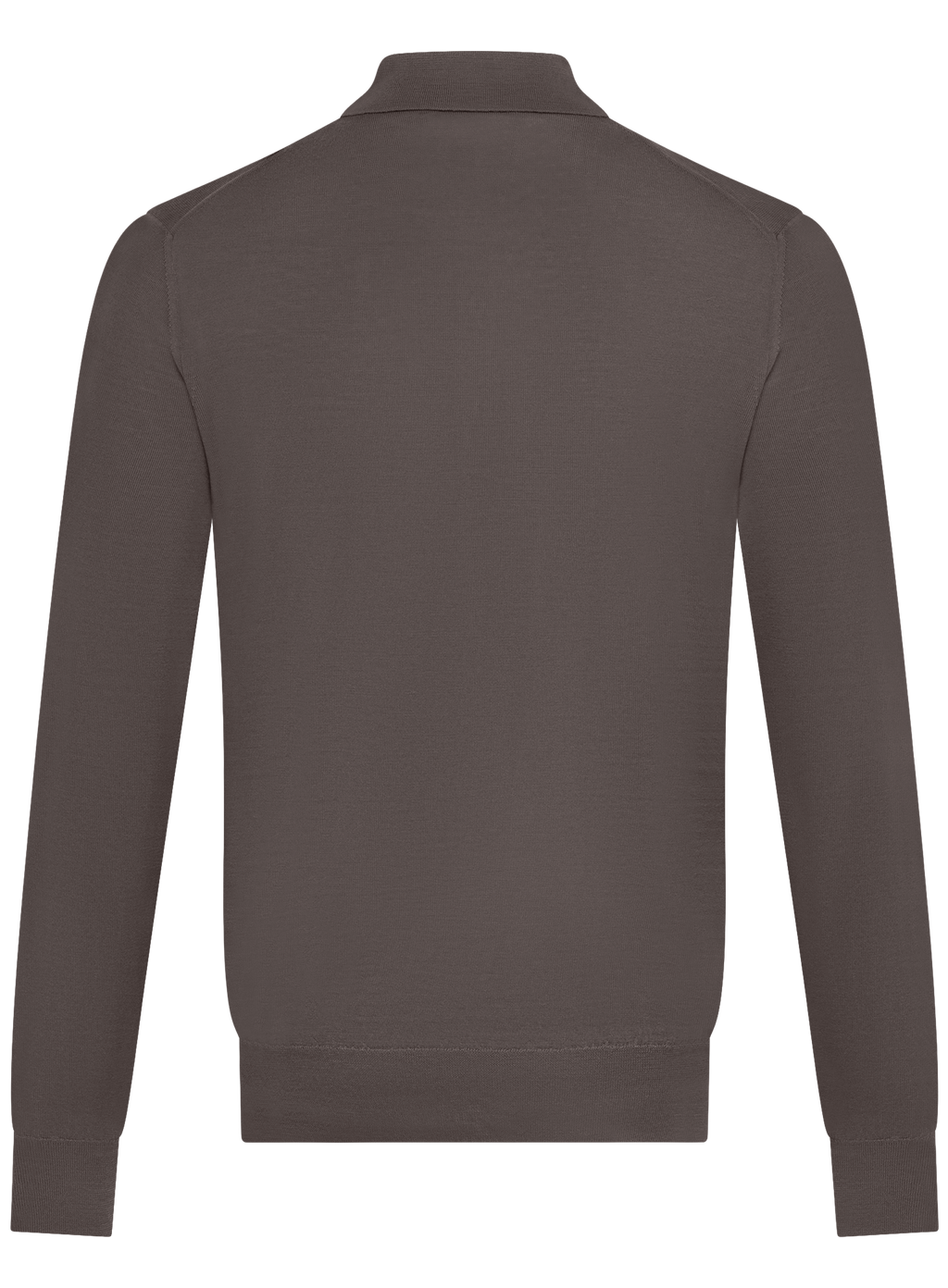 Polo van scheerwol met lange mouwen | TAUPE