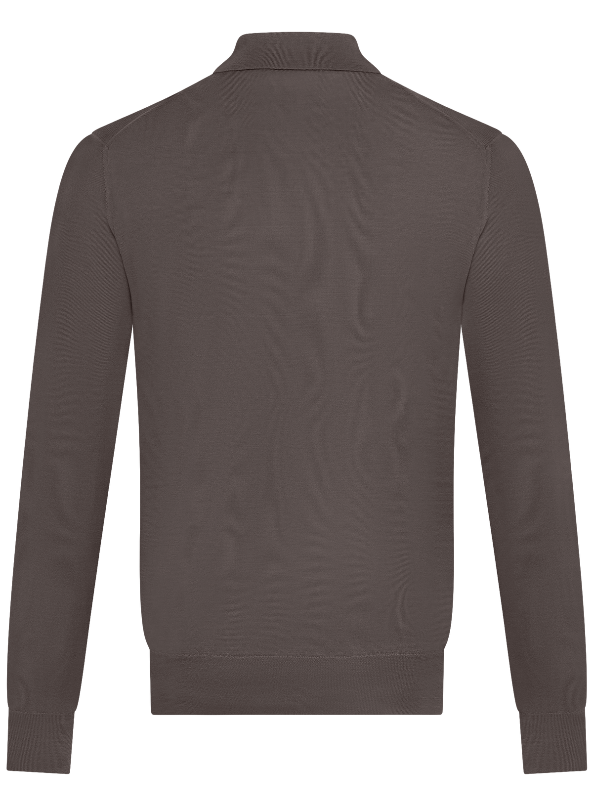 Polo van scheerwol met lange mouwen | TAUPE