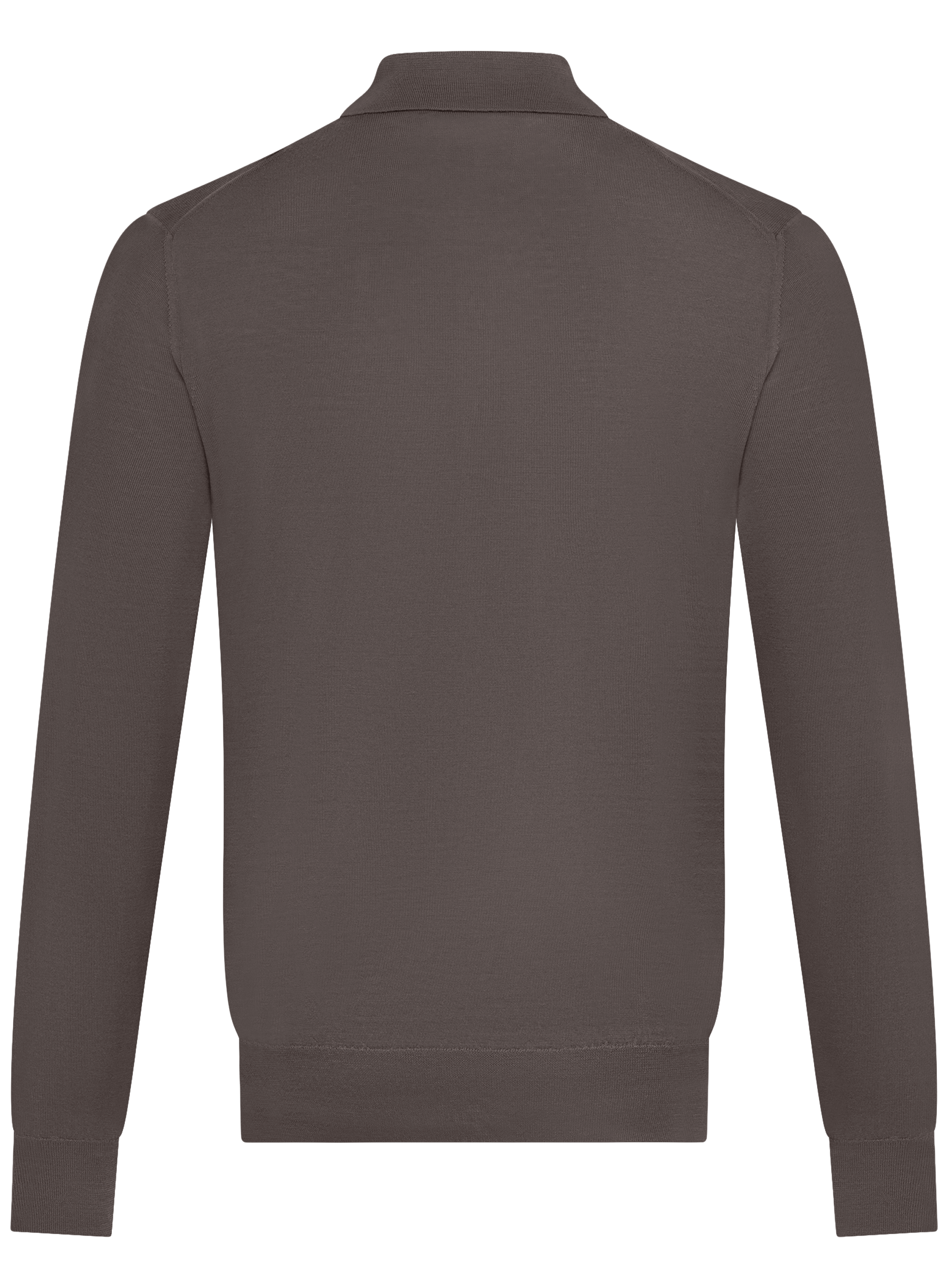 Polo van scheerwol met lange mouwen | TAUPE
