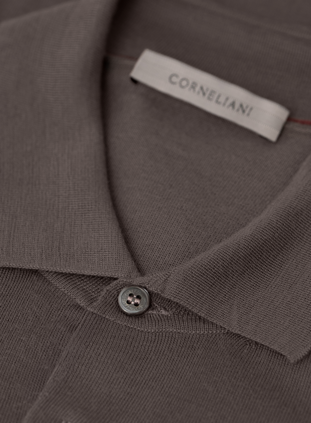Polo van scheerwol met lange mouwen | FULL_WIDTH | TAUPE