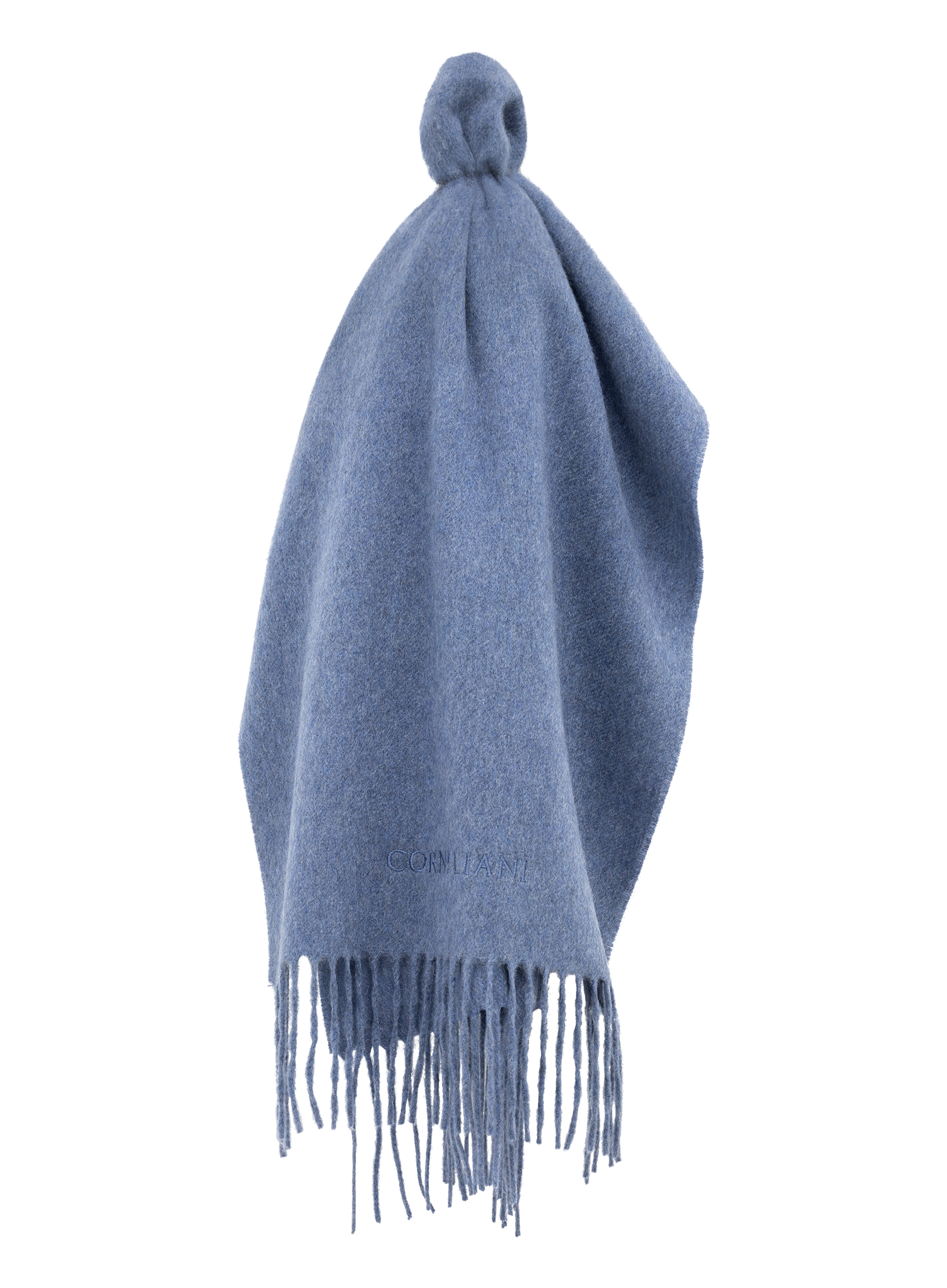 Sjaal van cashmere met franjes | L.Blauw