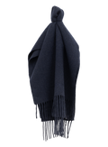Sjaal van cashmere met franjes | BLUE NAVY