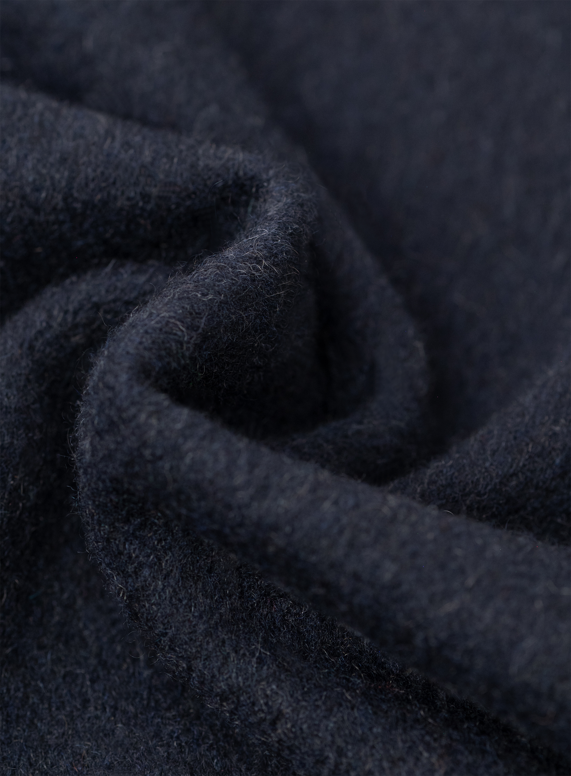 Sjaal van cashmere met franjes | FULL_WIDTH | BLUE NAVY
