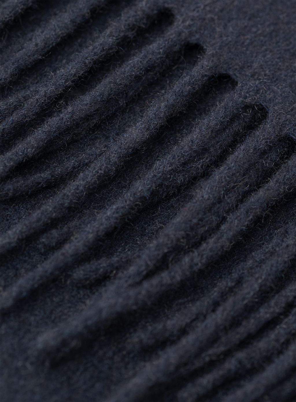 Sjaal van cashmere met franjes | FULL_WIDTH | BLUE NAVY