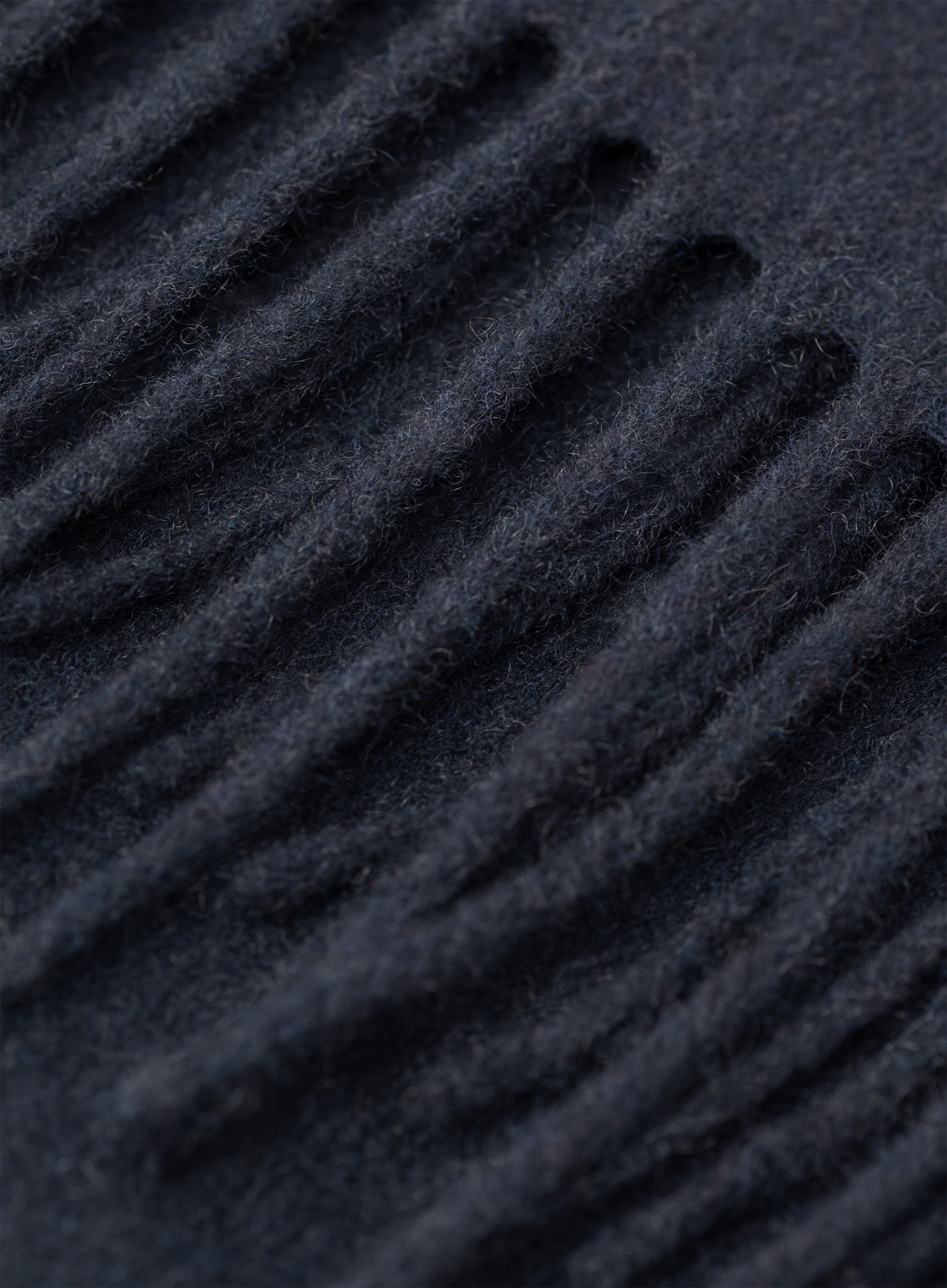 Sjaal van cashmere met franjes | FULL_WIDTH | BLUE NAVY