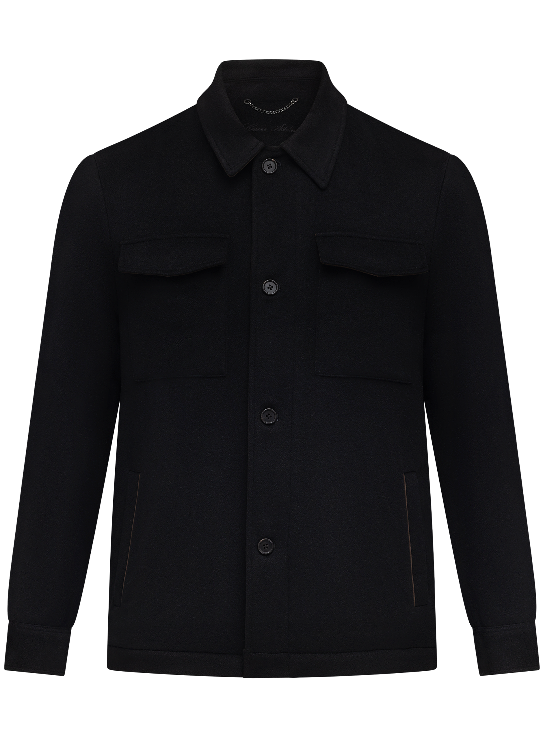 Handgemaakt jack van cashmere | Zwart