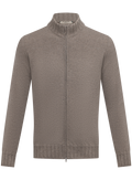 Fijngebreide ritsvest van duvet cashmere | TAUPE