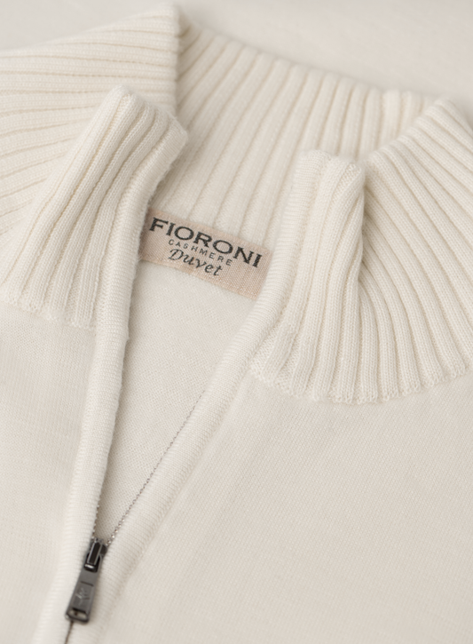 Half-zip vest in duvet cashmere