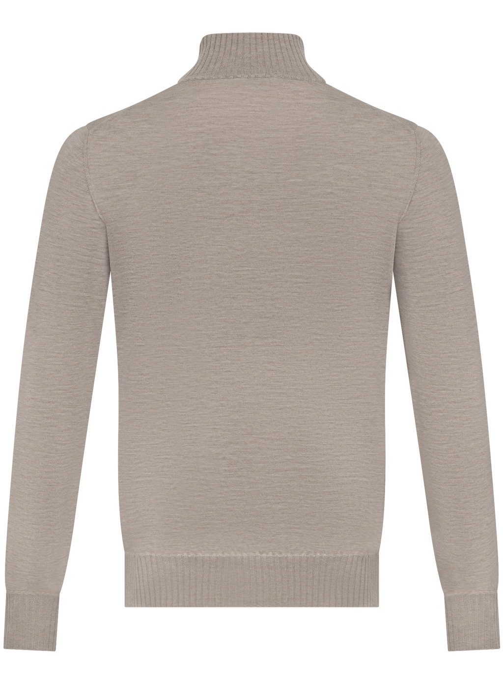 Fijngebreide half-zip trui van duvet cashmere | Beige