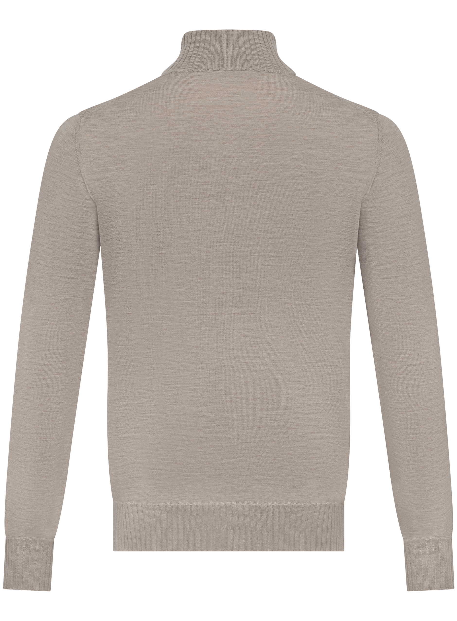 Fijngebreide half-zip trui van duvet cashmere | Beige