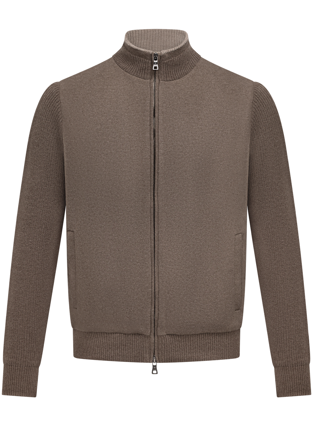 Knitted jack van scheerwol | TAUPE