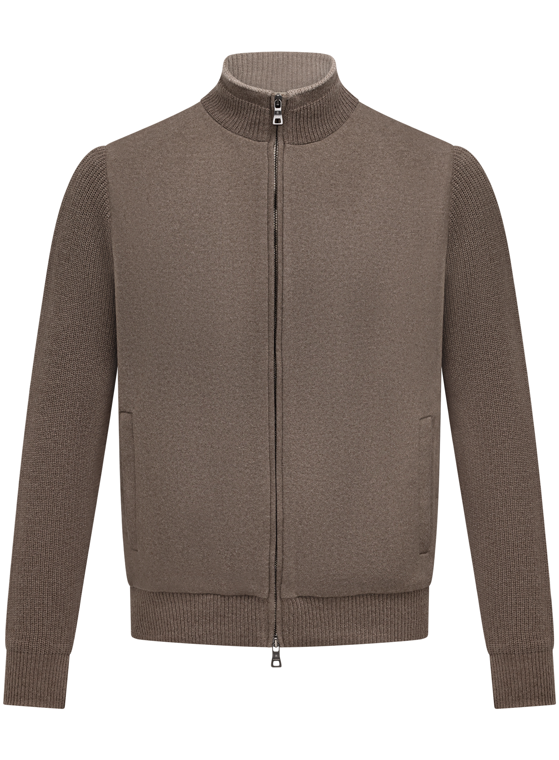Knitted jack van scheerwol | TAUPE