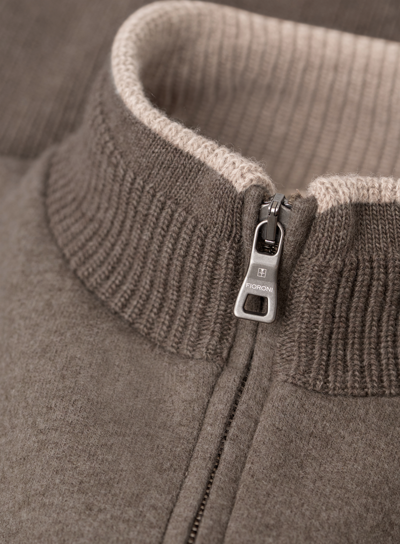 Knitted jack van scheerwol | FULL_WIDTH | TAUPE