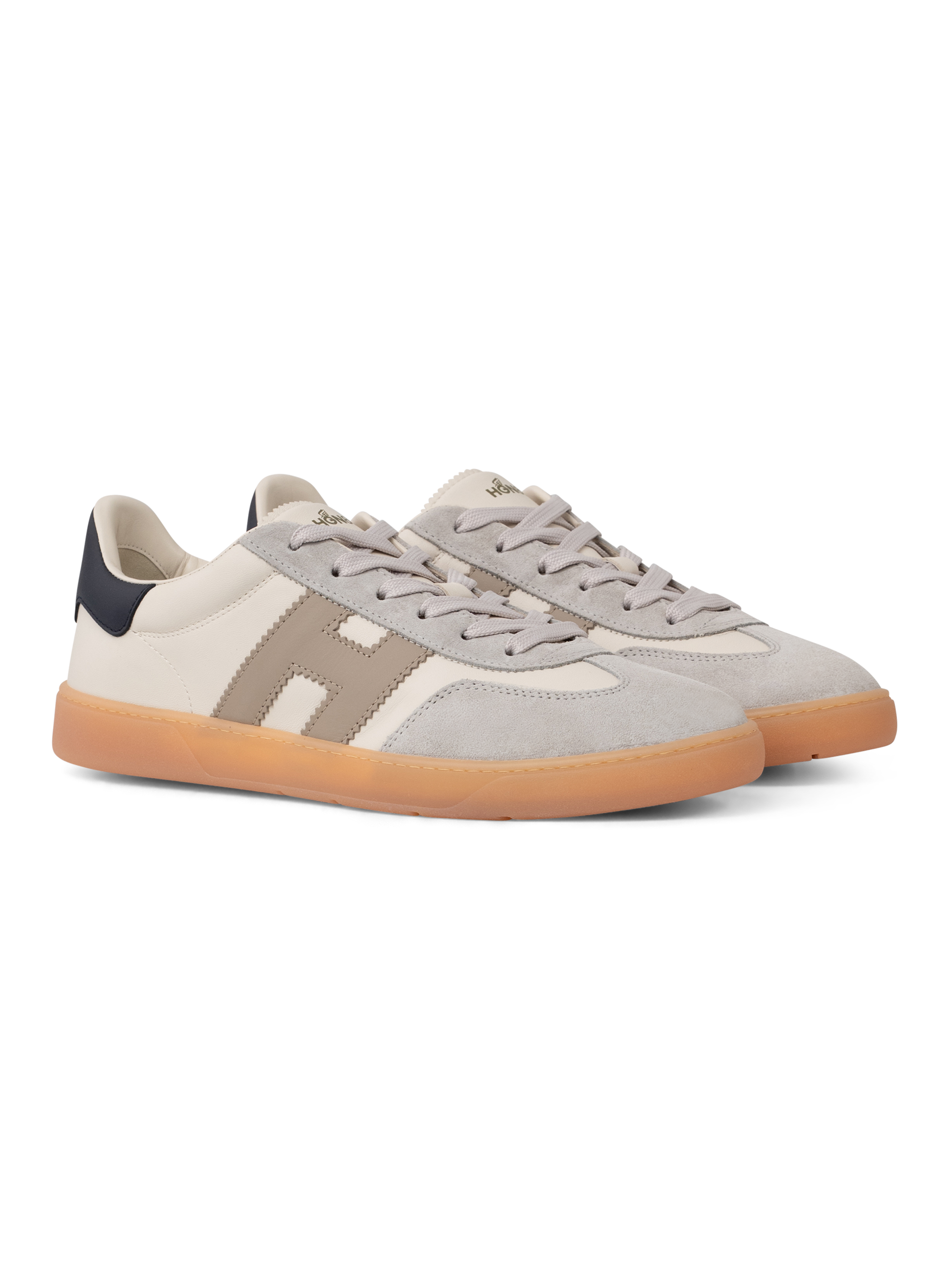 Cool sneakers van suède en leer | Beige